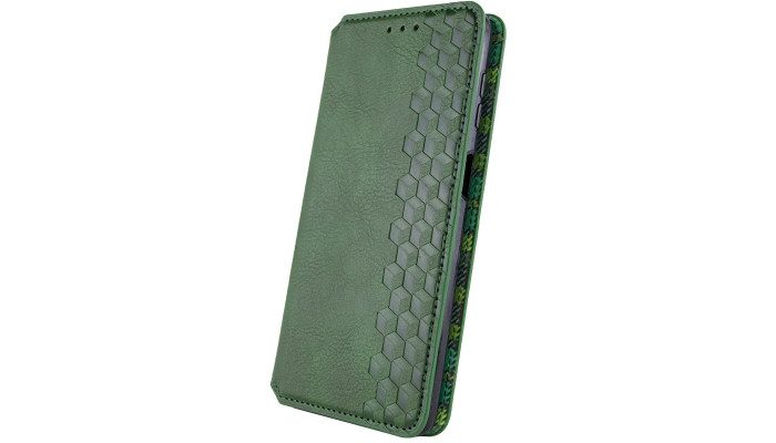 Кожаный чехол книжка GETMAN Cubic (PU) для Samsung Galaxy A04s Зеленый - фото