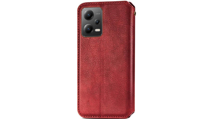 Кожаный чехол книжка GETMAN Cubic (PU) для Xiaomi Poco X5 Pro 5G / Redmi Note 12 Pro 5G Красный - фото