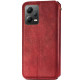 Кожаный чехол книжка GETMAN Cubic (PU) для Xiaomi Poco X5 Pro 5G / Redmi Note 12 Pro 5G Красный - фото