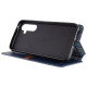 Кожаный чехол книжка GETMAN Cubic (PU) для Samsung Galaxy A34 5G Синий - фото