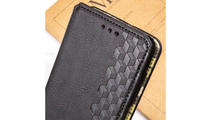 Кожаный чехол книжка GETMAN Cubic (PU) для Samsung Galaxy A14 4G/5G Черный - фото