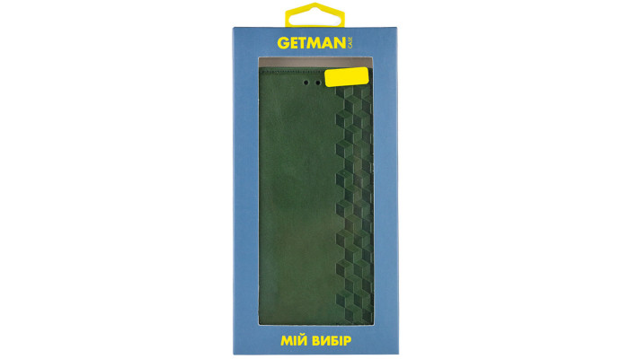 Шкіряний чохол книжка GETMAN Cubic (PU) для Samsung Galaxy M14 5G Зелений - фото