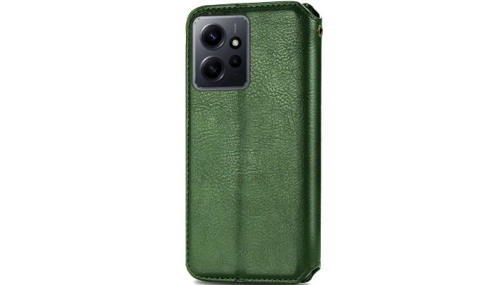 Кожаный чехол книжка GETMAN Cubic (PU) для Xiaomi Redmi Note 12 4G Зеленый - фото