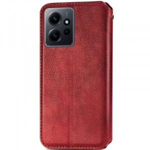 Кожаный чехол книжка GETMAN Cubic (PU) для Xiaomi Redmi Note 12 4G Красный