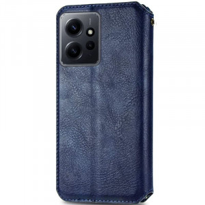 Кожаный чехол книжка GETMAN Cubic (PU) для Xiaomi Redmi Note 12 4G Синий