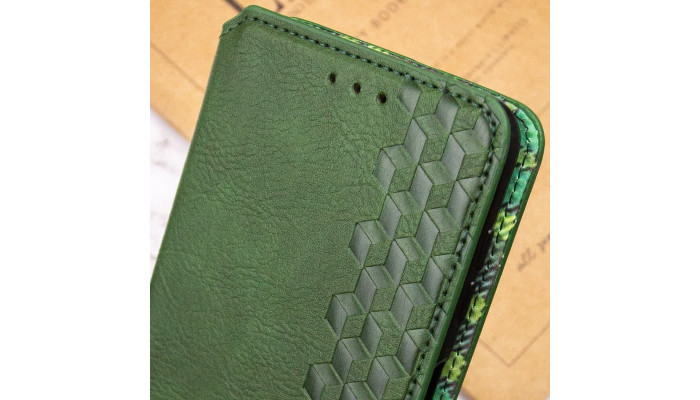 Кожаный чехол книжка GETMAN Cubic (PU) для Oppo A58 4G Зеленый - фото
