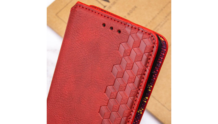 Кожаный чехол книжка GETMAN Cubic (PU) для Samsung Galaxy A25 5G Красный - фото