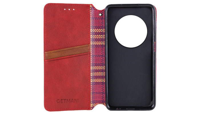 Шкіряний чохол книжка GETMAN Cubic (PU) для Xiaomi Redmi A3 Червоний - фото