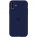 Чехол Silicone Case Full Camera Protective (AA) для Apple iPhone 12 (6.1") Синий / Deep navy