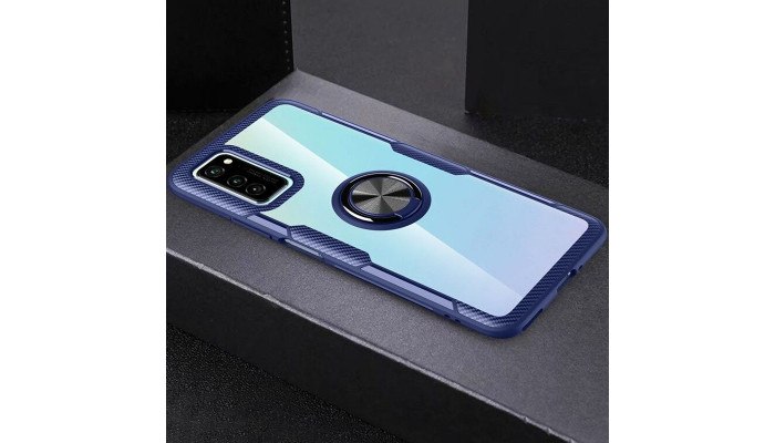 TPU+PC чехол Deen CrystalRing for Magnet (opp) для Samsung Galaxy Note 20 Бесцветный / Синий - фото