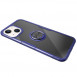TPU+PC чохол Deen CrystalRing for Magnet (opp) для Apple iPhone 13 mini (5.4") Безбарвний / Синій