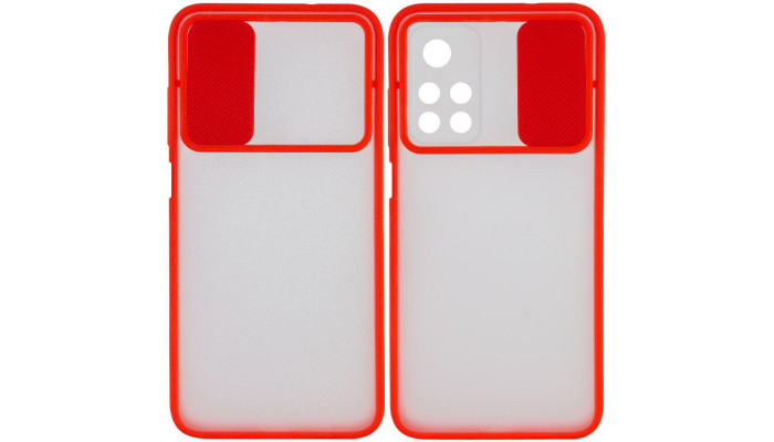 Чехол Camshield mate TPU со шторкой для камеры для Xiaomi Poco M4 Pro 5G / Note 11 5G Красный - фото