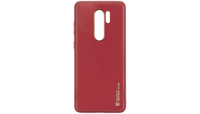 Кожаный чехол Xshield для Xiaomi Redmi Note 8 Pro Бордовый / Plum Red - фото