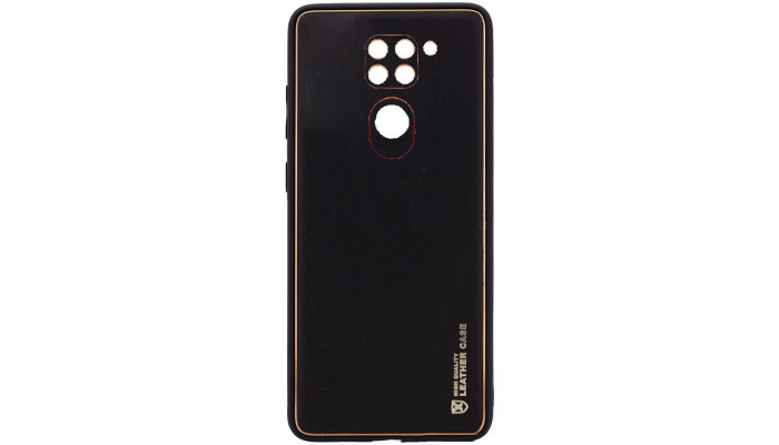 Кожаный чехол Xshield для Xiaomi Redmi Note 9 / Redmi 10X Черный / Black - фото
