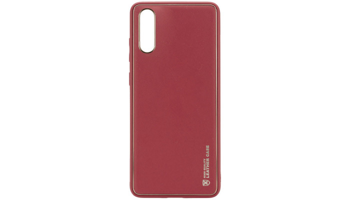 Кожаный чехол Xshield для Xiaomi Redmi 9A Бордовый / Plum Red - фото