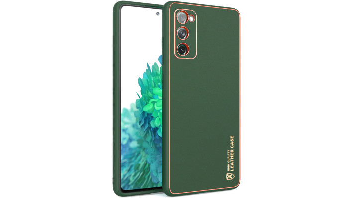 Шкіряний чохол Xshield для Samsung Galaxy S20 FE Зелений / Army Green - фото