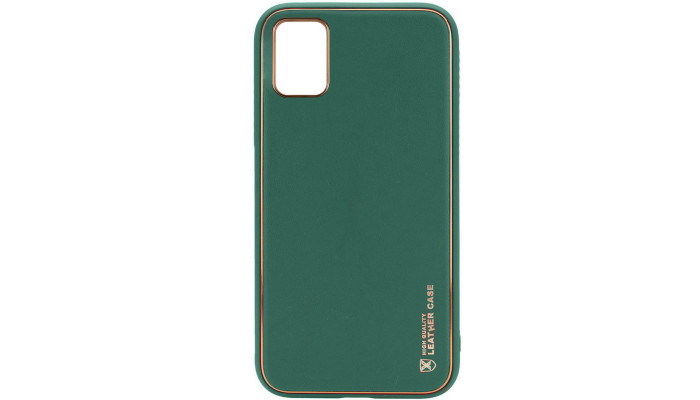 Кожаный чехол Xshield для Xiaomi Redmi Note 10 / Note 10s Зеленый / Army green - фото