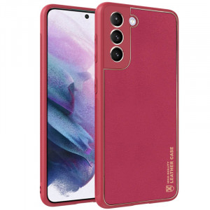 Кожаный чехол Xshield для Samsung Galaxy S21 Бордовый / Plum Red