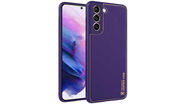 Кожаный чехол Xshield для Samsung Galaxy S21 Фиолетовый / Dark Purple - фото