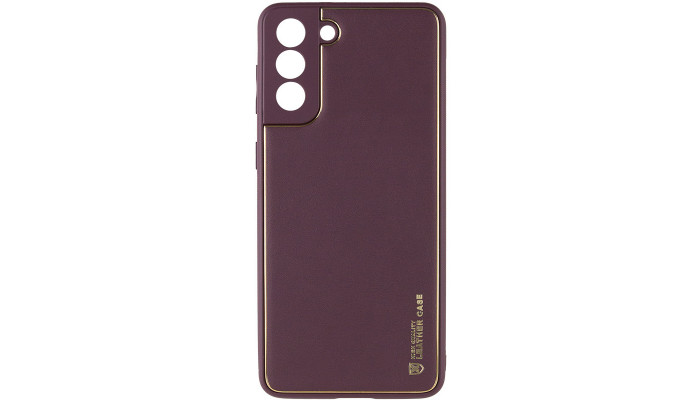 Шкіряний чохол Xshield для Samsung Galaxy S21+ Бордовий / Plum Red - фото