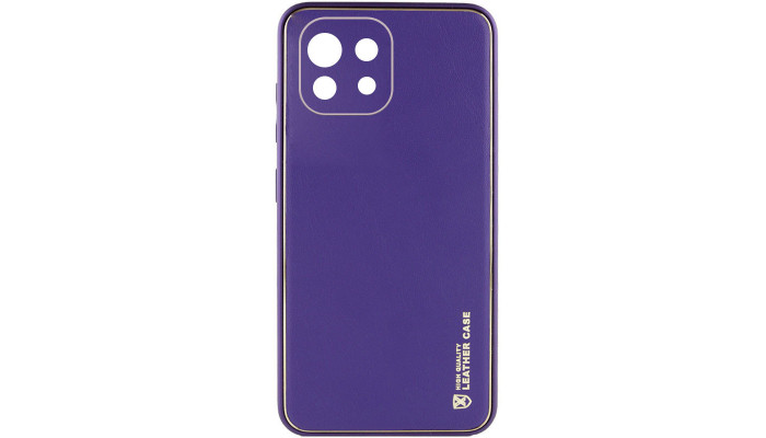 Кожаный чехол Xshield для Xiaomi Mi 11 Lite Фиолетовый / Dark Purple - фото
