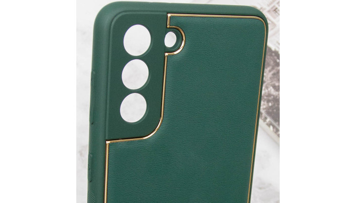 Кожаный чехол Xshield для Samsung Galaxy S21 FE Зеленый / Army Green - фото