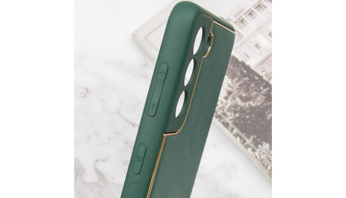 Кожаный чехол Xshield для Samsung Galaxy S21 FE Зеленый / Army Green - фото