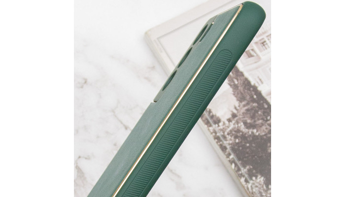 Шкіряний чохол Xshield для Samsung Galaxy S21 FE Зелений / Army Green - фото