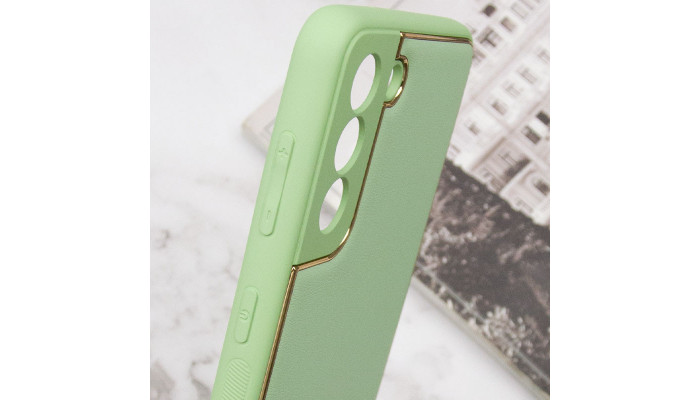 Кожаный чехол Xshield для Samsung Galaxy S21 FE Зеленый / Pistachio - фото