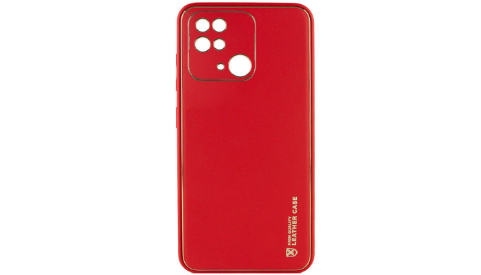 Кожаный чехол Xshield для Xiaomi Redmi 10C Красный / Red - фото