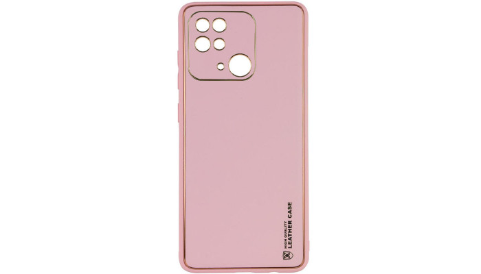 Шкіряний чохол Xshield для Xiaomi Redmi 10C Рожевий / Pink - фото