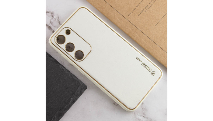 Кожаный чехол Xshield для Samsung Galaxy S23+ Белый / White - фото