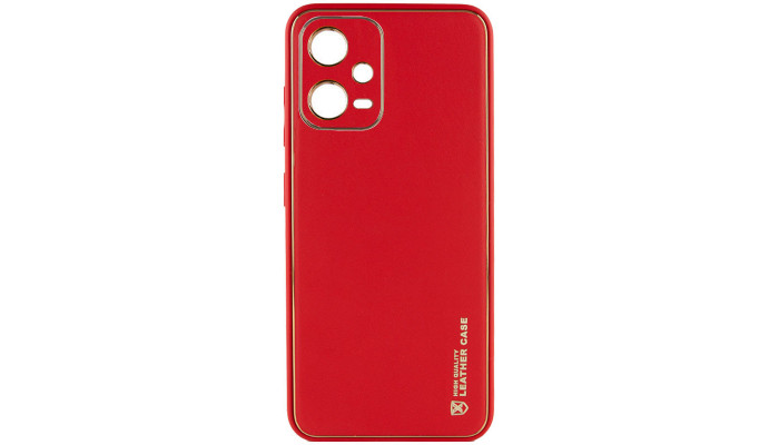 Кожаный чехол Xshield для Xiaomi Redmi Note 12 Pro 5G Красный / Red - фото