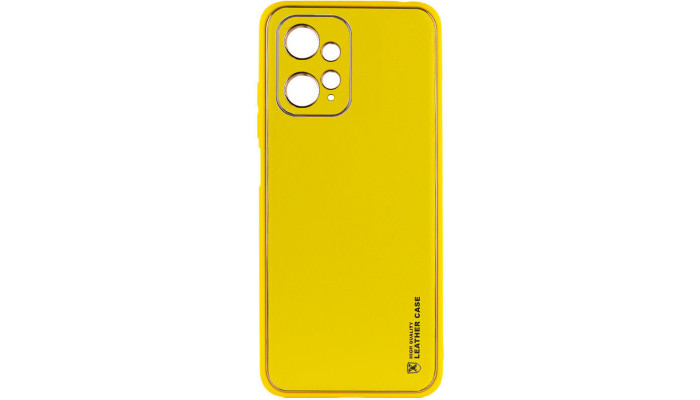 Кожаный чехол Xshield для Xiaomi Redmi Note 12 4G Желтый / Yellow - фото
