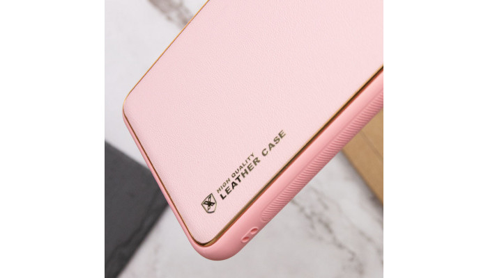 Кожаный чехол Xshield для Xiaomi Redmi Note 12 4G Розовый / Pink - фото