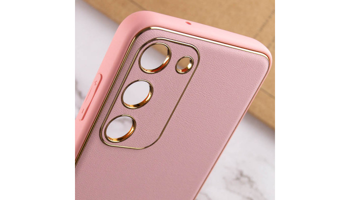 Кожаный чехол Xshield для Samsung Galaxy S23 FE Розовый / Pink - фото