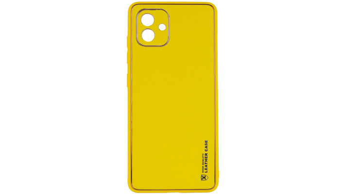 Кожаный чехол Xshield для Samsung Galaxy A05 Желтый / Yellow - фото