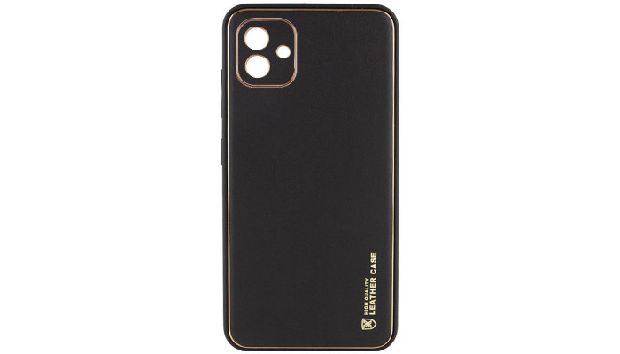 Кожаный чехол Xshield для Samsung Galaxy A05 Черный / Black - фото