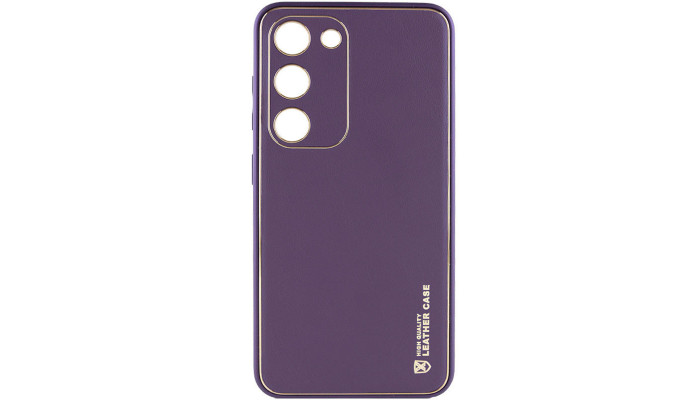 Кожаный чехол Xshield для Samsung Galaxy S24 Фиолетовый / Dark Purple - фото
