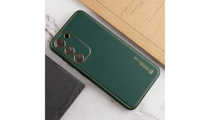 Кожаный чехол Xshield для Samsung Galaxy S24+ Зеленый / Army Green - фото