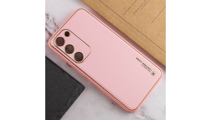 Кожаный чехол Xshield для Samsung Galaxy S24+ Розовый / Pink - фото