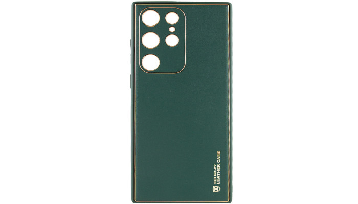 Кожаный чехол Xshield для Samsung Galaxy S24 Ultra Зеленый / Army Green - фото