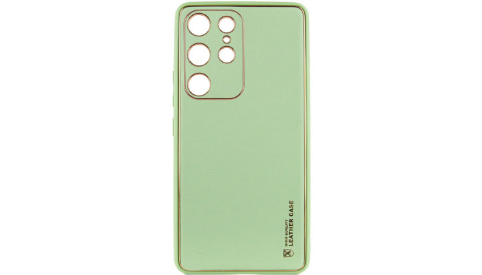 Кожаный чехол Xshield для Samsung Galaxy S24 Ultra Зеленый / Pistachio - фото
