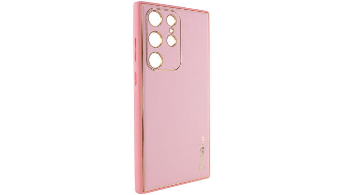 Кожаный чехол Xshield для Samsung Galaxy S24 Ultra Розовый / Pink - фото