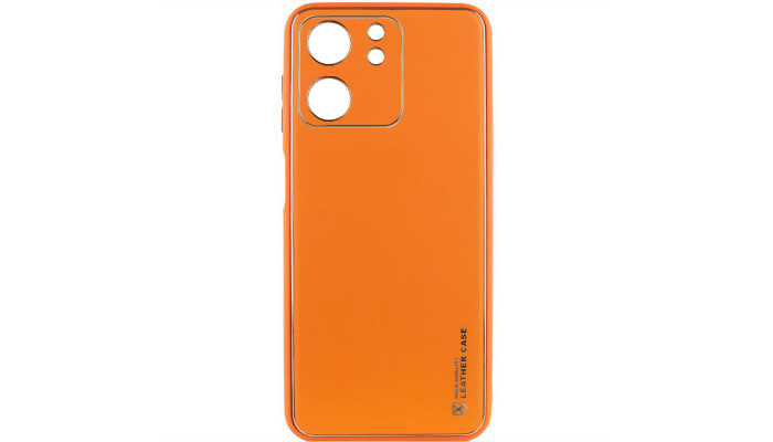 Кожаный чехол Xshield для Xiaomi Redmi 13C / Poco C65 Оранжевый / Apricot - фото