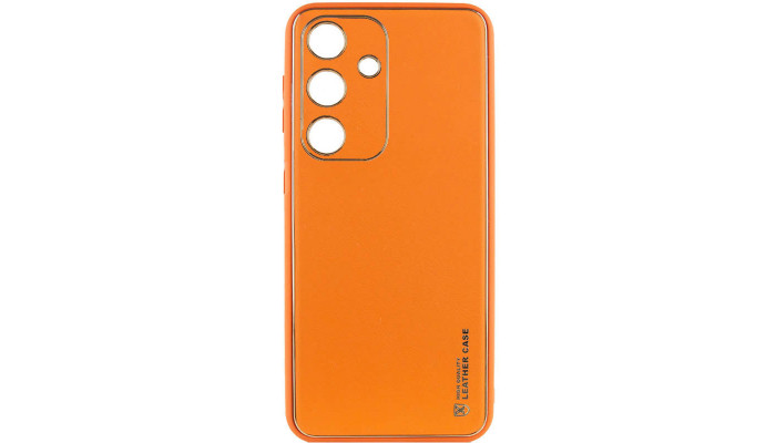 Кожаный чехол Xshield для Samsung Galaxy A35 Оранжевый / Apricot - фото