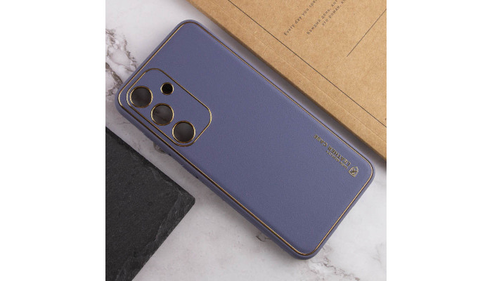 Шкіряний чохол Xshield для Samsung Galaxy A35 Сірий / Lavender Gray - фото