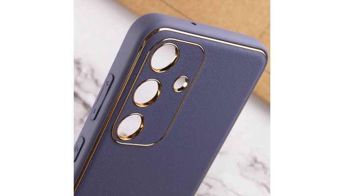 Кожаный чехол Xshield для Samsung Galaxy A35 Серый / Lavender Gray - фото