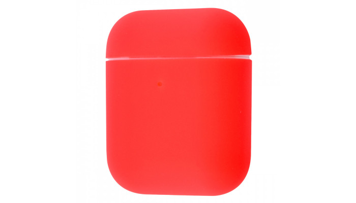 Силиконовый футляр для наушников Airpods 1/2 Ultra Slim Красный / Red - фото