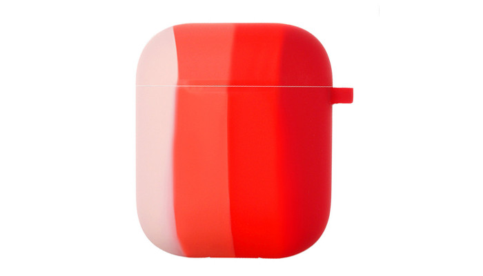 Силіконовий футляр Colorfull для навушників AirPods 1/2 Рожевий / Червоний - фото